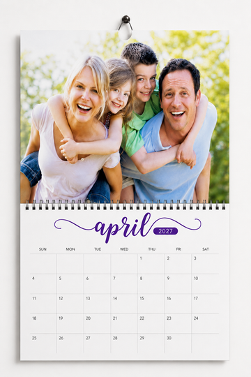 Personalized calendar month sample