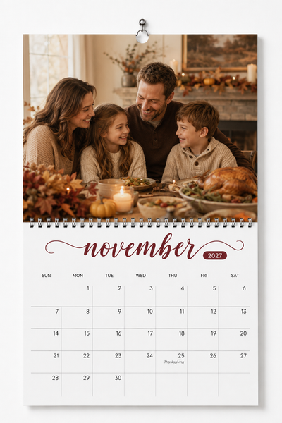Custom Made 2027 Wall Calendar