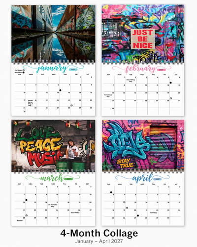 Graffiti Wall Calendar 2027 – Art Is Life | 12 Months of Bold Urban Street Art
