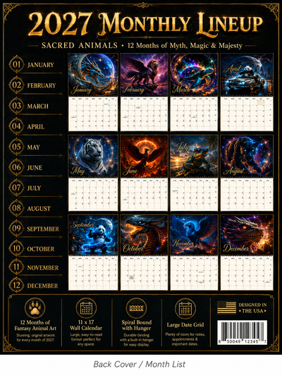 Sacred Animals Wall Calendar 2027