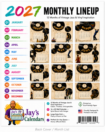 Vinyl Wall Calendar 2027