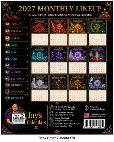 Chakra and Crystals Wall Calendar 2027