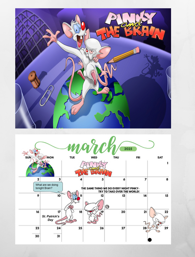 Pink and The Brain wall calendar