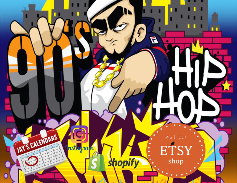 90's Hip-Hop Wall Calendar 2027