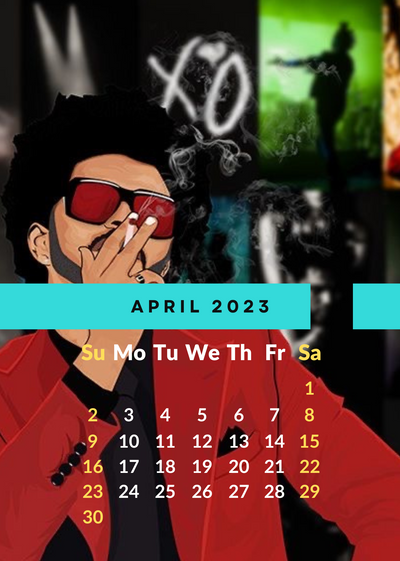 Weeknd Desk Calendar